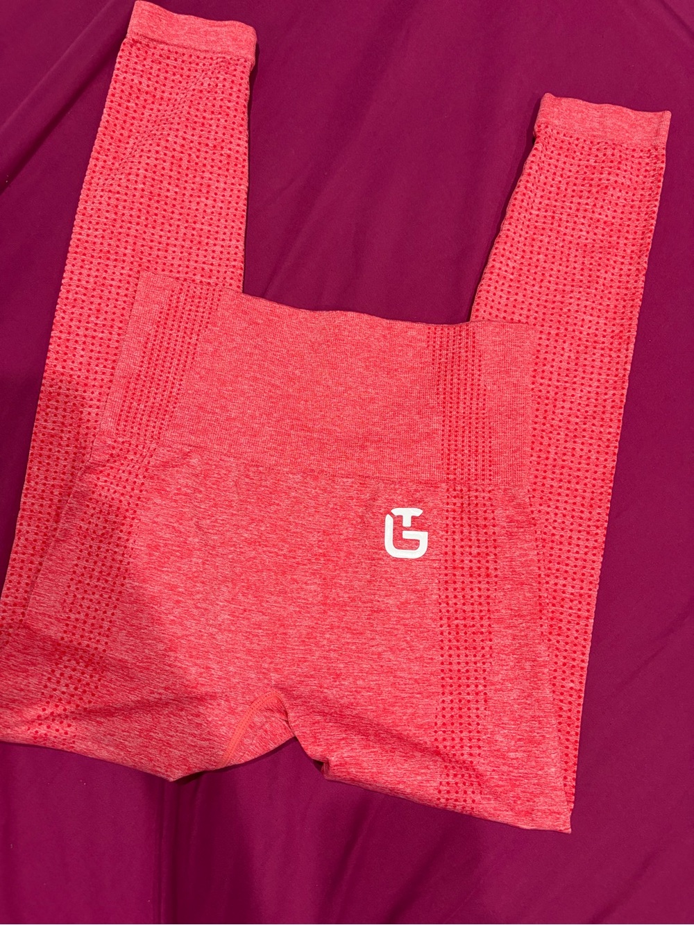 Gymshark Neon Coral Seamless Long Sleeve Crop Top
